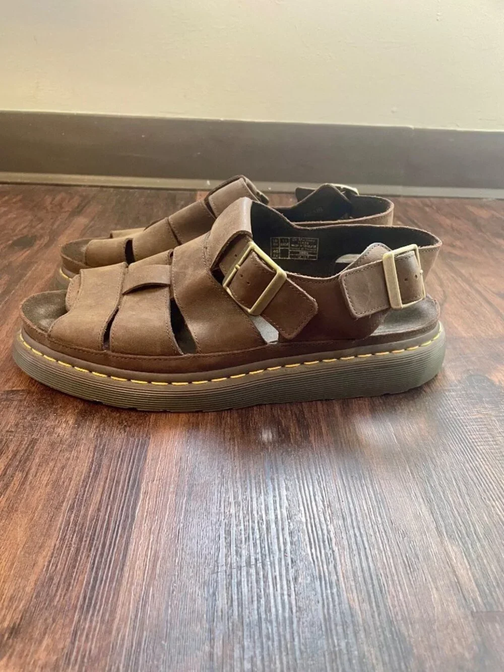 Dr. Martens Flash Fisherman Sandals in Brown Leather Men's Size 11